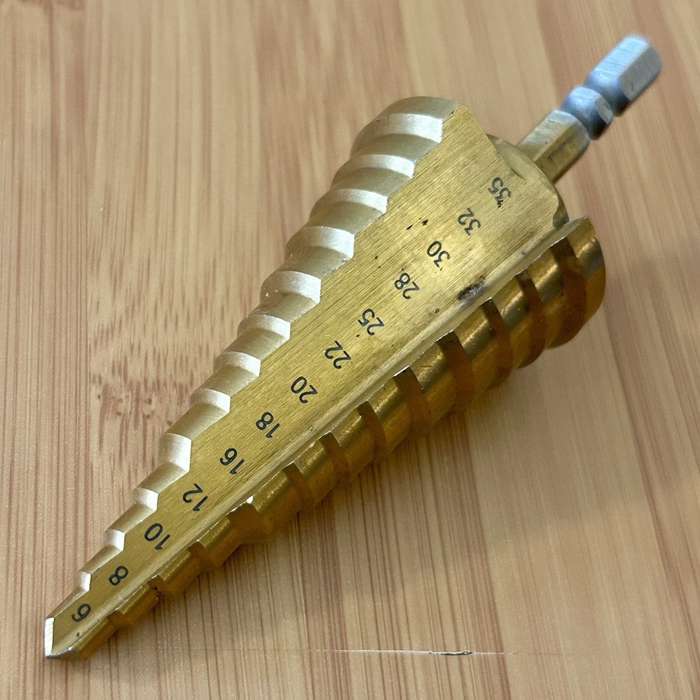 Metric Step Drill Bit 6-35mm Hex Shank 1/4" HSS Steel Titanium Coated 35mm